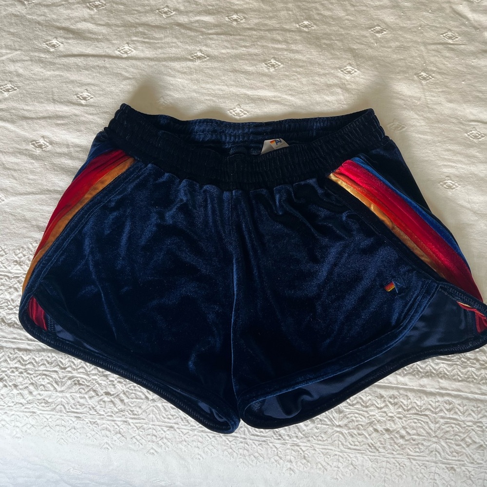 Aviator Nation 5 Stripe Velvet Women's Shorts